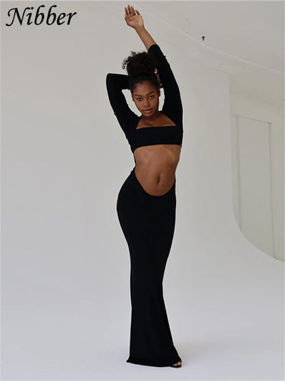 Nibber Hollow Out Sexy Long Dress