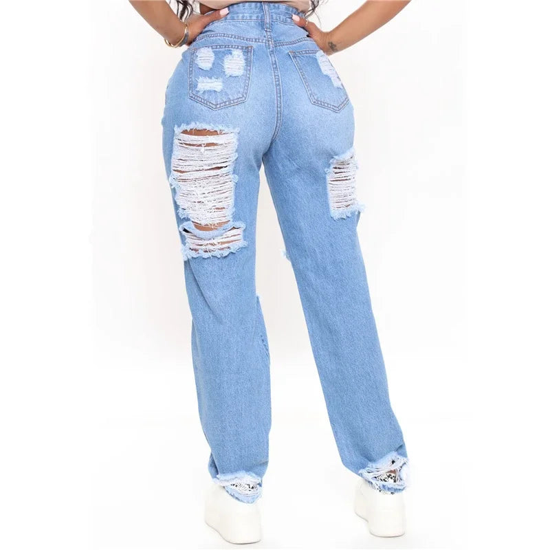 Sexy Hole Ripped Boyfriend Jeans