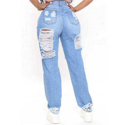 Sexy Hole Ripped Boyfriend Jeans