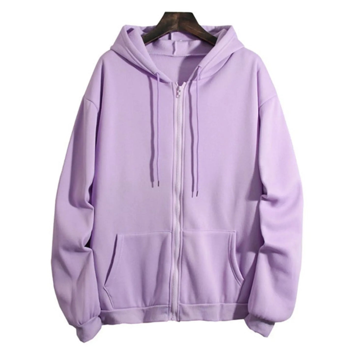 Hooded Drawstring Sweatshirt Coat
