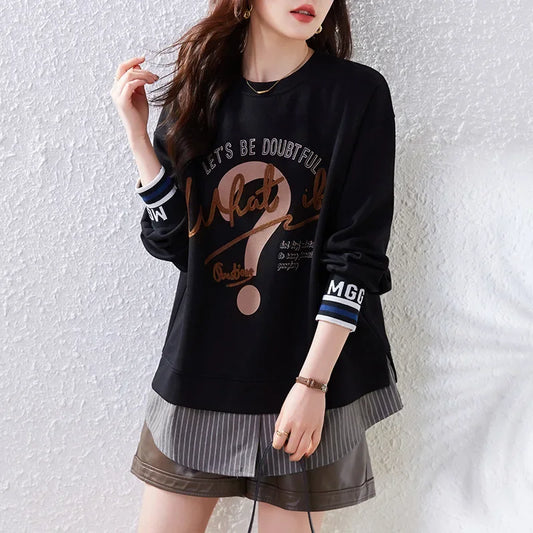 Fashionable Print Crew Neck Sweatshirt