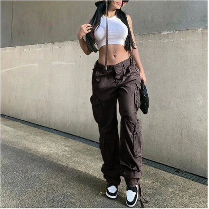 New Women's Cargo Straight Trousers