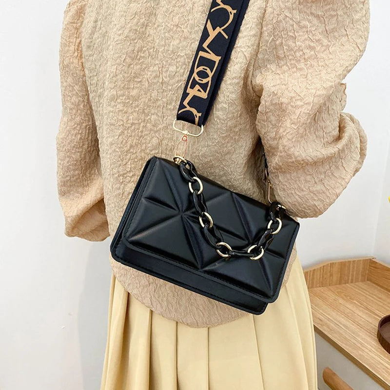 PU Leather Flap Handbag