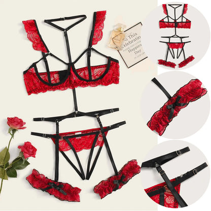 3pcs Sexy Hollow Lingerie