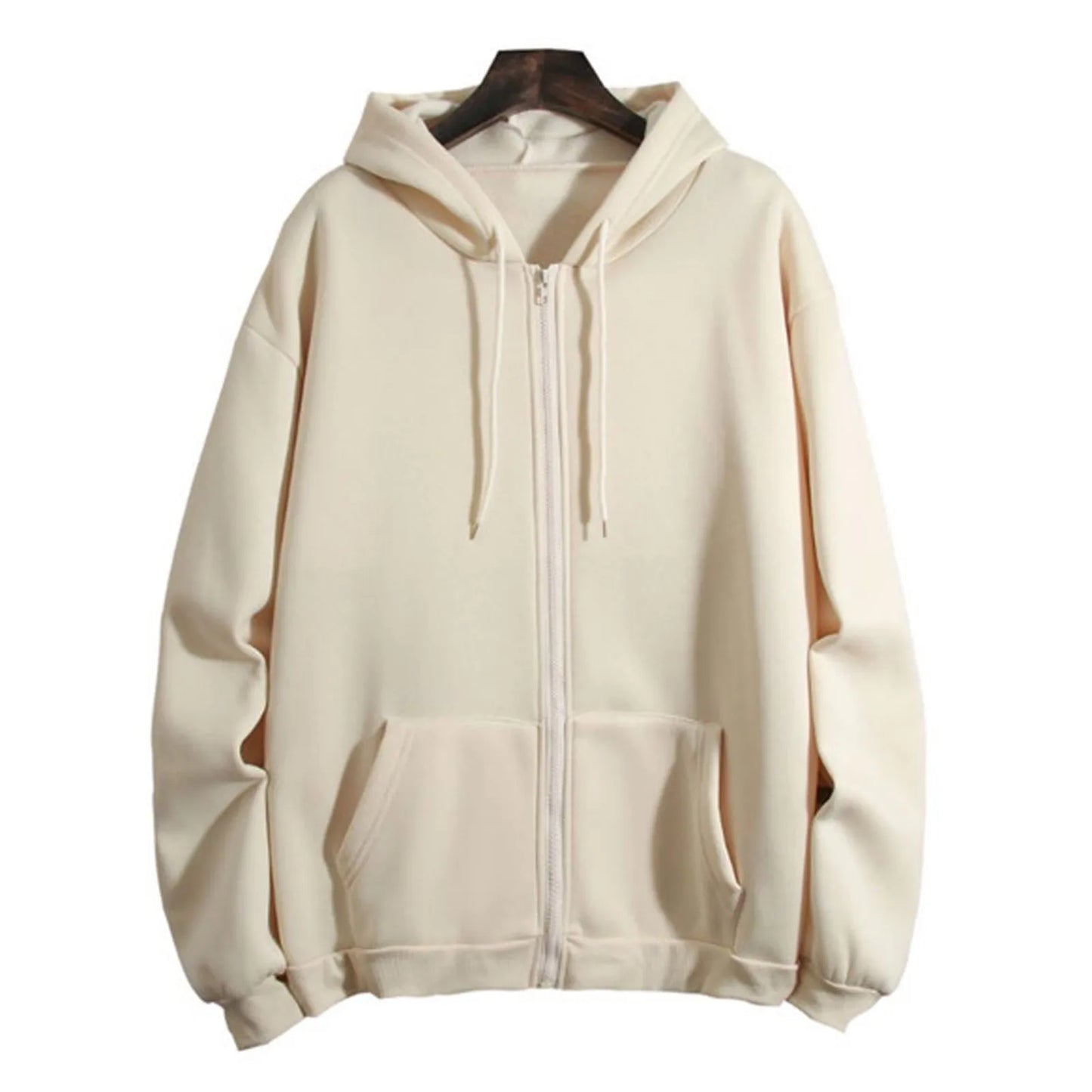 Hooded Drawstring Sweatshirt Coat