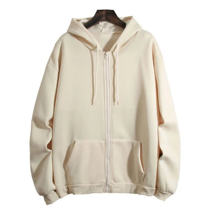 Hooded Drawstring Sweatshirt Coat