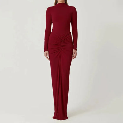 Full Sleeve O-Neck Skinny Stretch Classic Hipster Dress