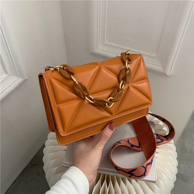 PU Leather Flap Handbag