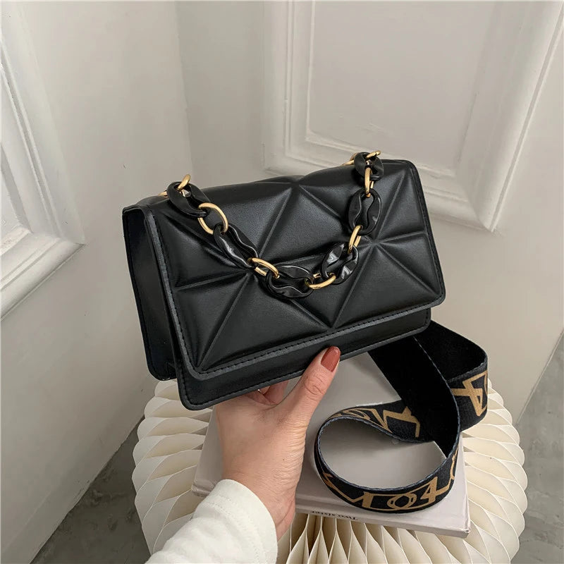 PU Leather Flap Handbag