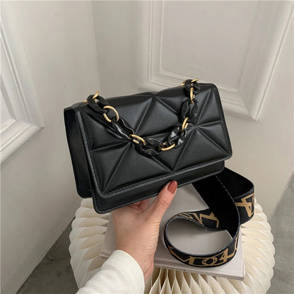 PU Leather Flap Handbag