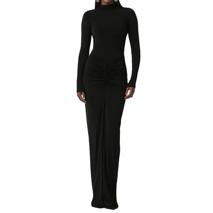 Full Sleeve O-Neck Skinny Stretch Classic Hipster Dress
