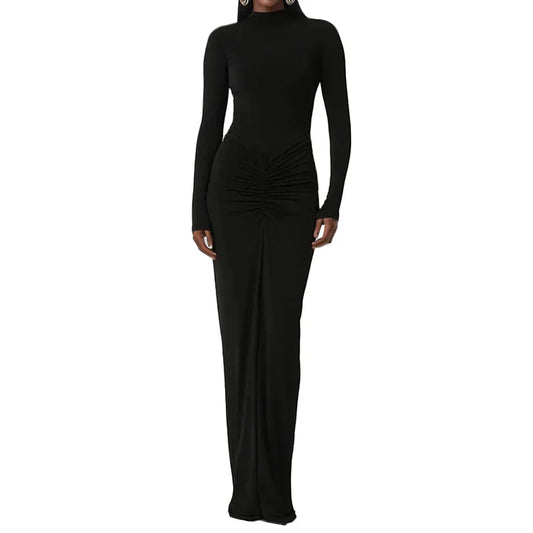 Full Sleeve O-Neck Skinny Stretch Classic Hipster Dress