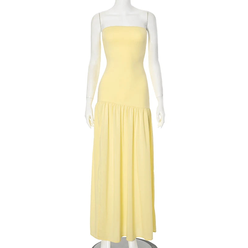 DGLUKE Strapless High Split Long Dress