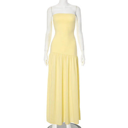 DGLUKE Strapless High Split Long Dress