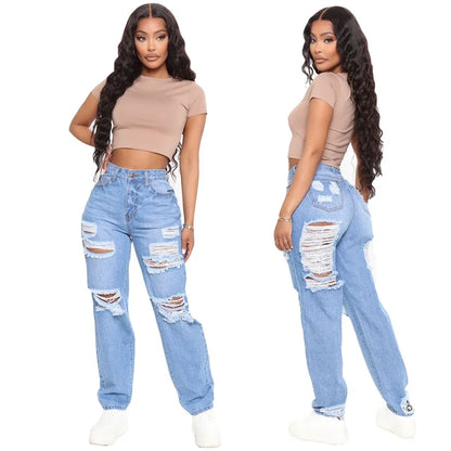 Sexy Hole Ripped Boyfriend Jeans