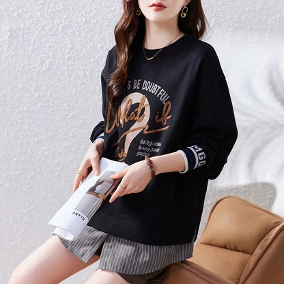 Fashionable Print Crew Neck Sweatshirt