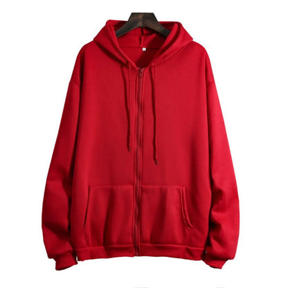 Hooded Drawstring Sweatshirt Coat