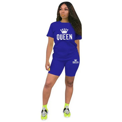Queen Printing T-Shirt + Shorts 2 Piece Sets