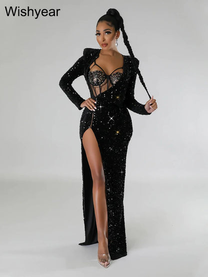 Wishyear Celebrity Party Long Dress for Women