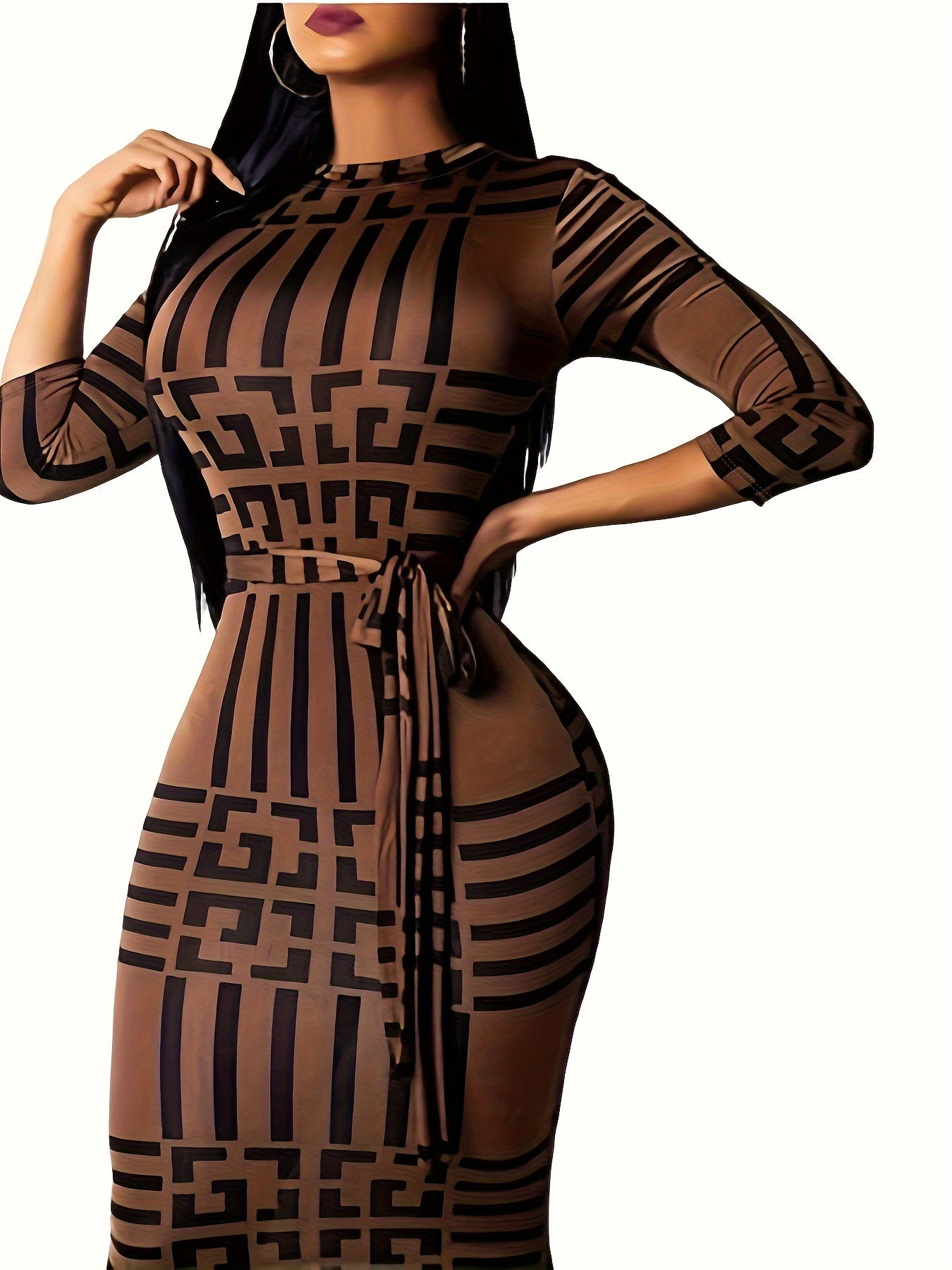 Geo Print Bodycon Dress