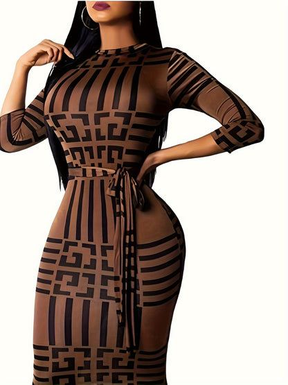 Geo Print Bodycon Dress