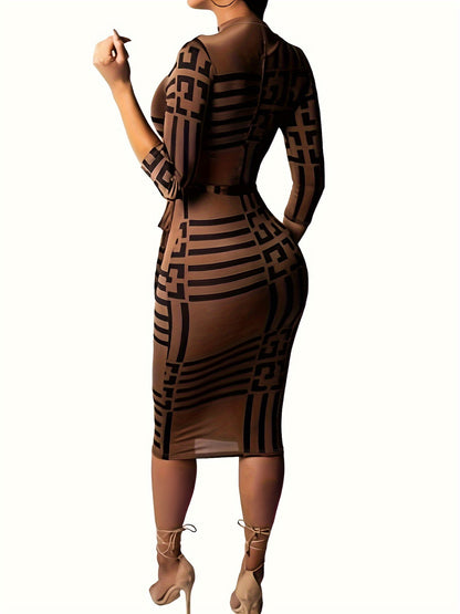 Geo Print Bodycon Dress