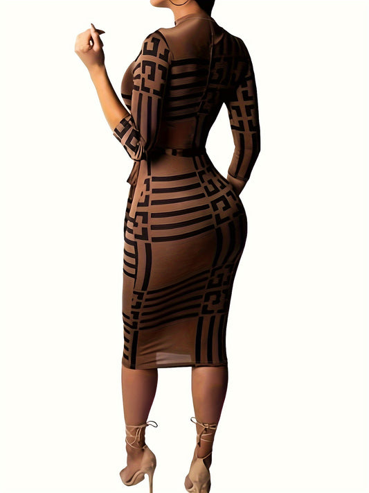 Geo Print Bodycon Dress